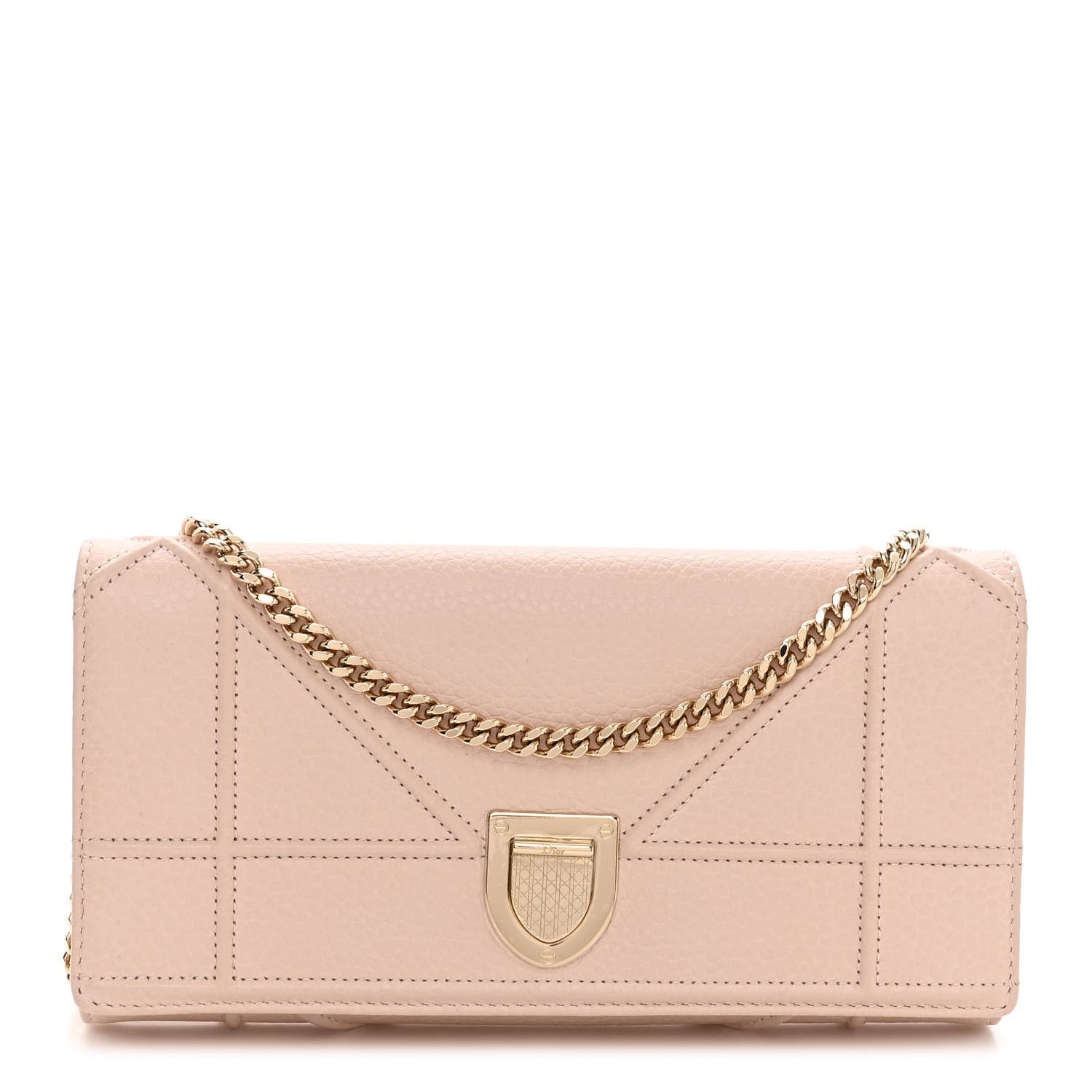 Christian Dior Grained Calfskin Diorama Croisiere Chain Wallet Rose Poudre 1 of 10
