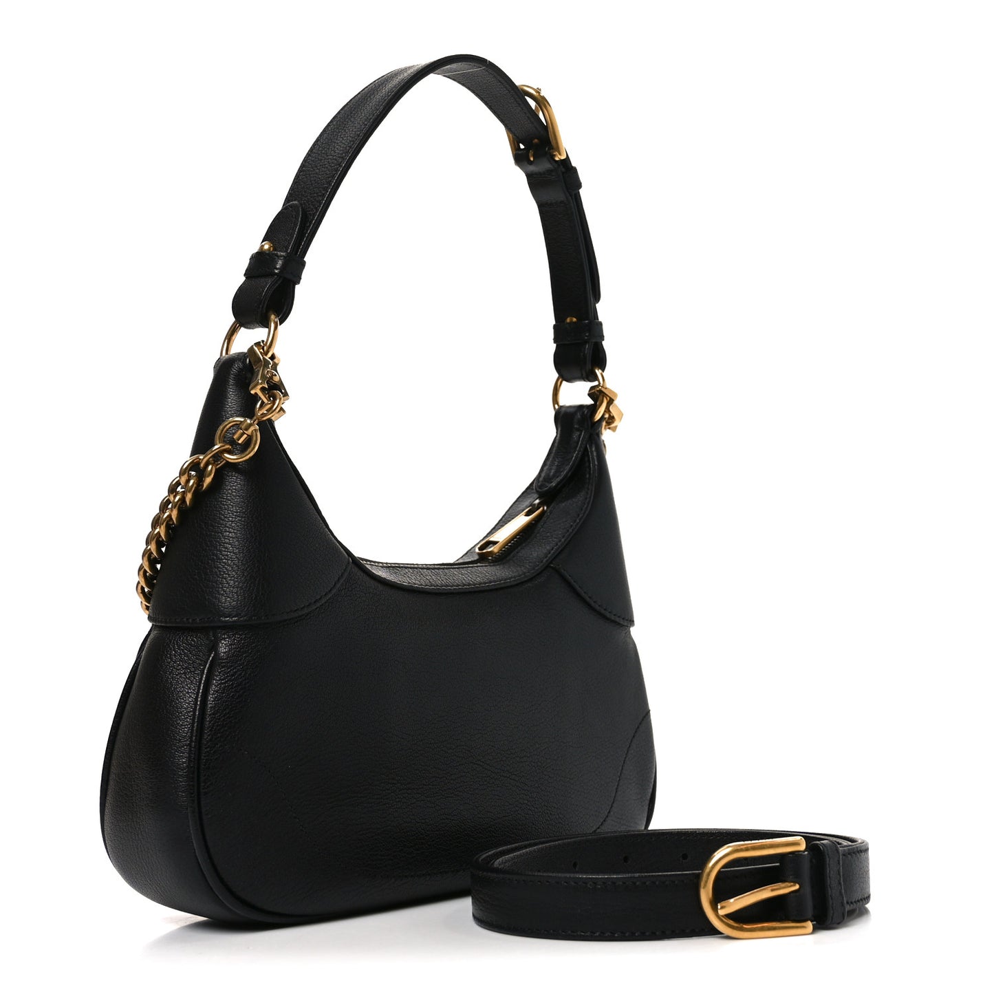Goatskin Small Aphrodite Shoulder Bag Black