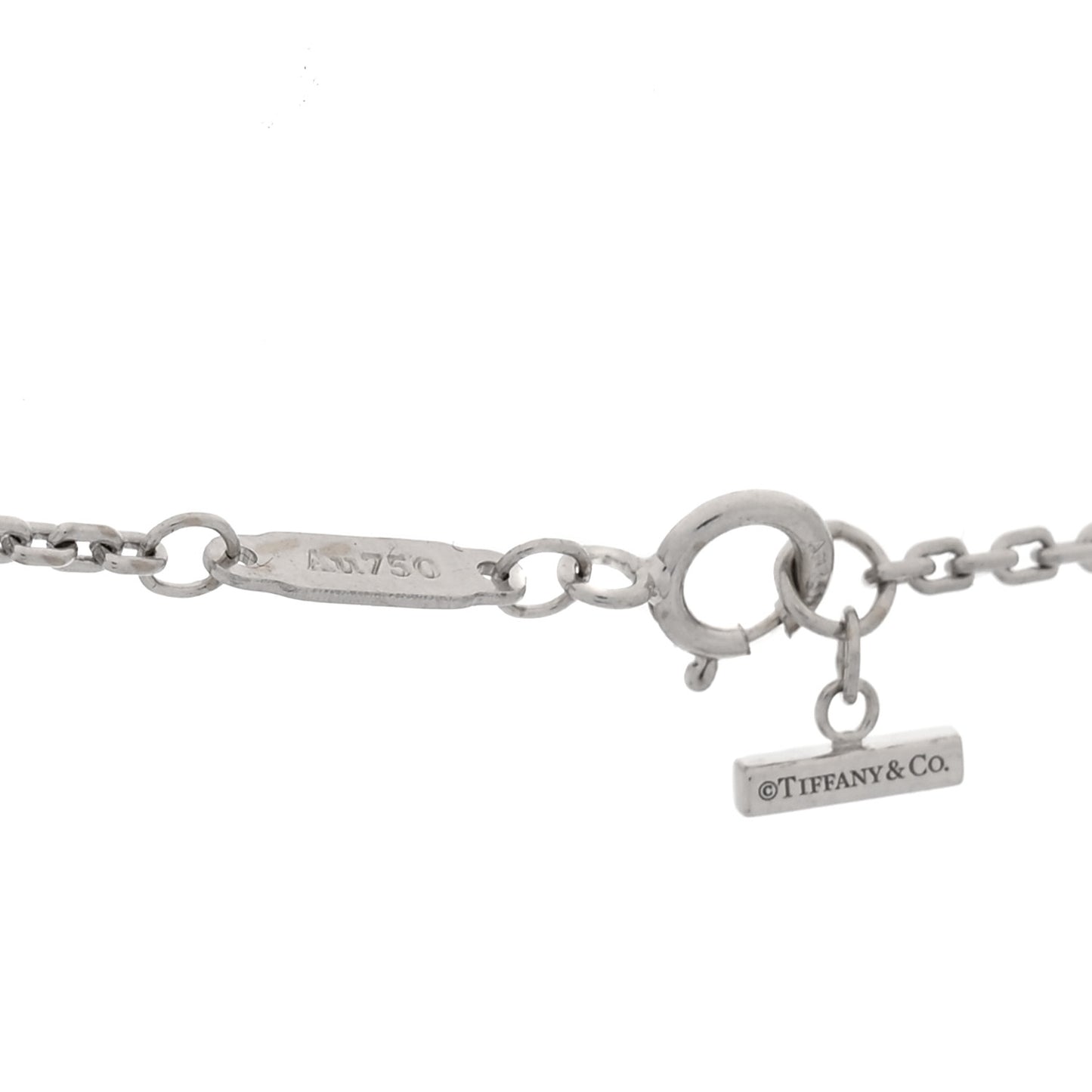 18K White Gold Diamond Medium Smile Pendant Necklace