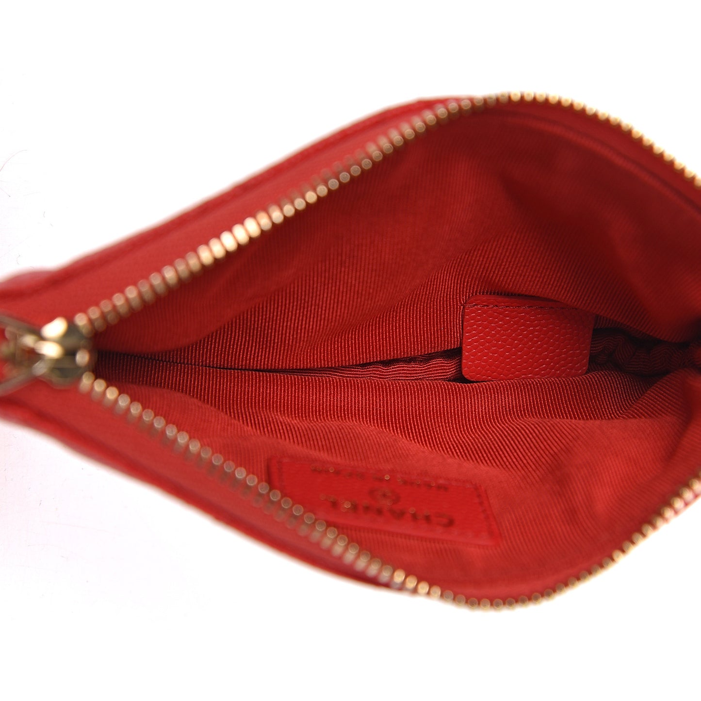 Caviar Quilted Small Cosmetic Case Red