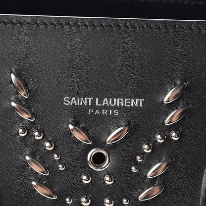 Saint Laurent Calfskin Perforated Bandana Studded Small Sac De Jour Black 6 of 16