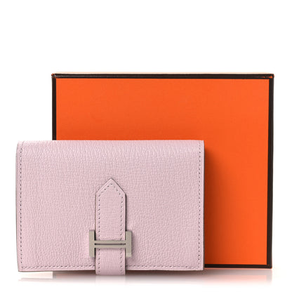 Hermes Chevre Mysore Bearn Card Holder Wallet Mauve Pale 9 of 9