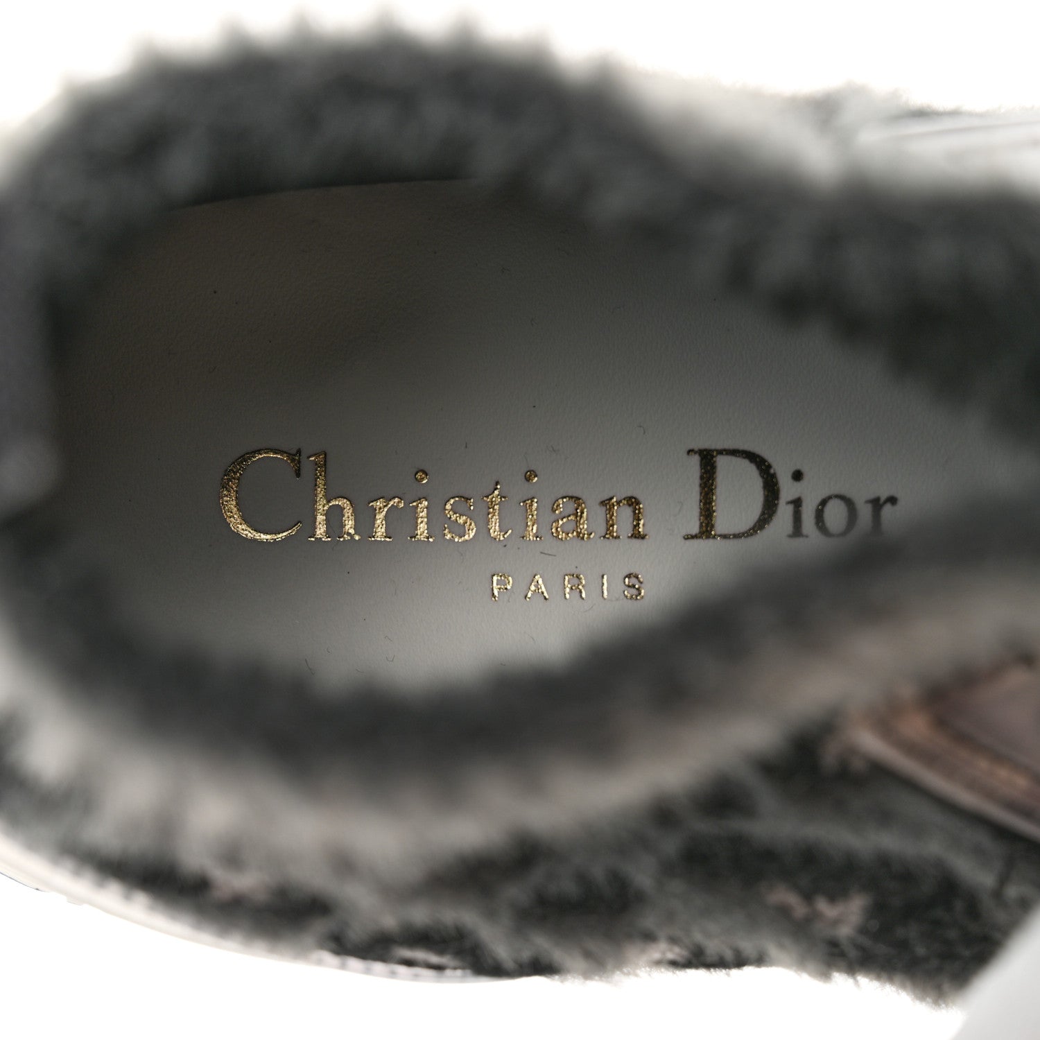 Christian Dior Furry Knit Mizza Walk'n Dior High Top Sneakers 36 Grey Multicolor 7 of 9