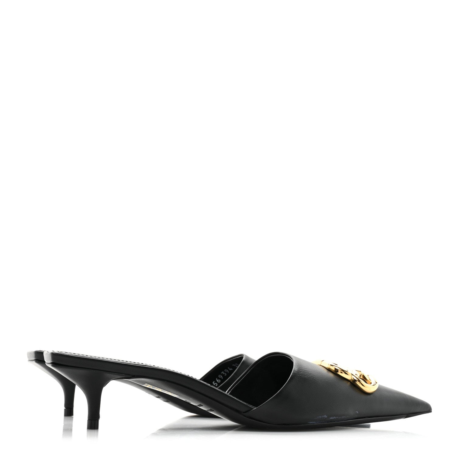 Balenciaga Soft Nappa BB Square Knife Pointed Toe 40mm Mules 37 Black 4 of 9