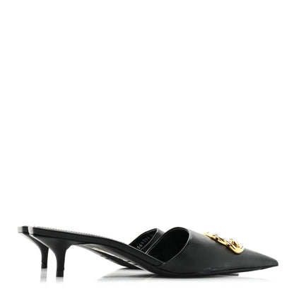 Balenciaga Soft Nappa BB Square Knife Pointed Toe 40mm Mules 37 Black 4 of 9
