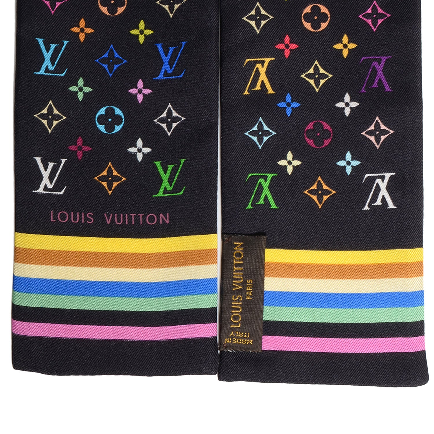 Louis Vuitton Silk Monogram Multicolor Bandeau Black 3 of 4