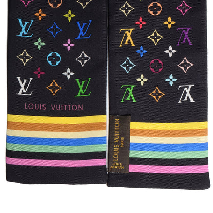 Louis Vuitton Silk Monogram Multicolor Bandeau Black 3 of 4