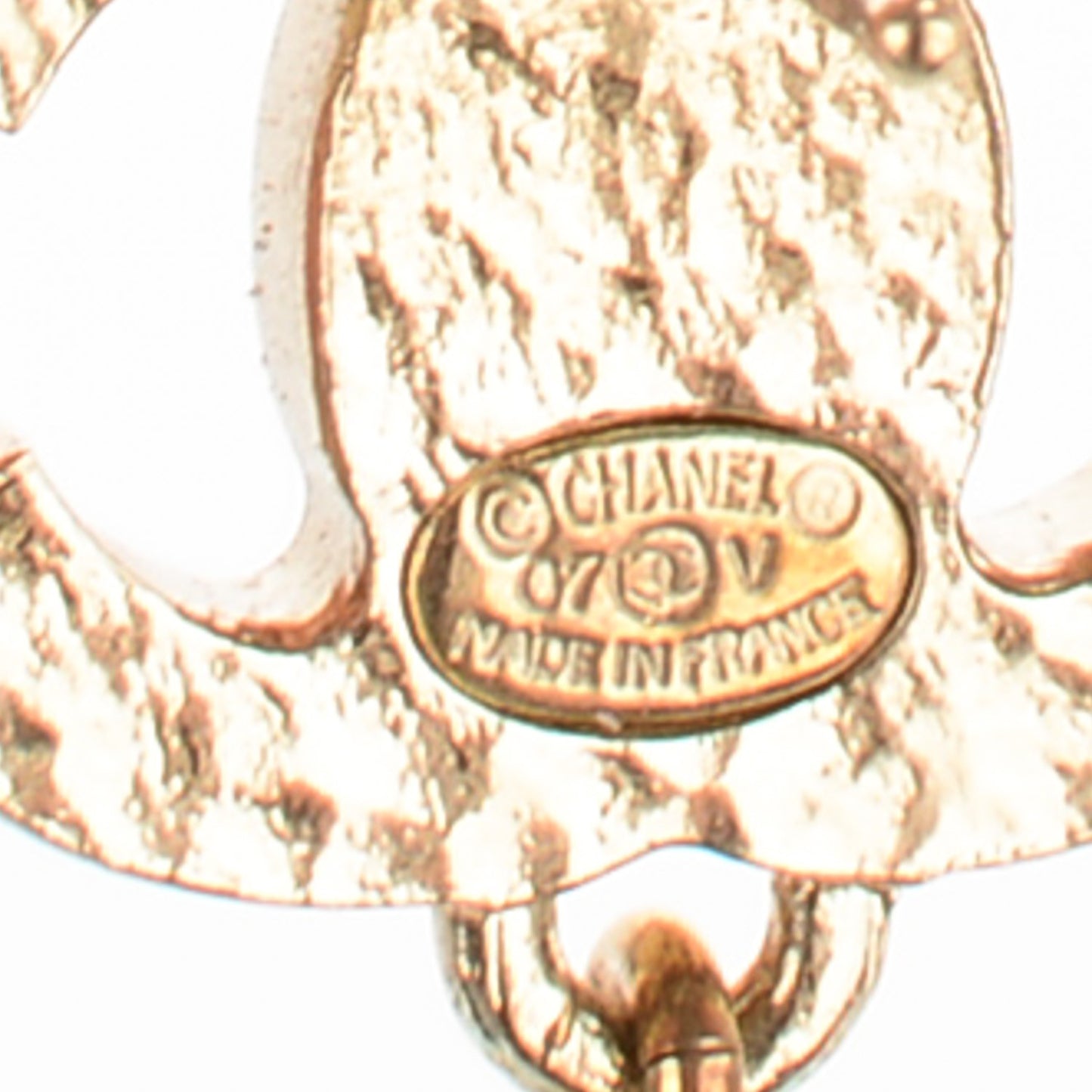 Pearl CC Drop Earrings Gold