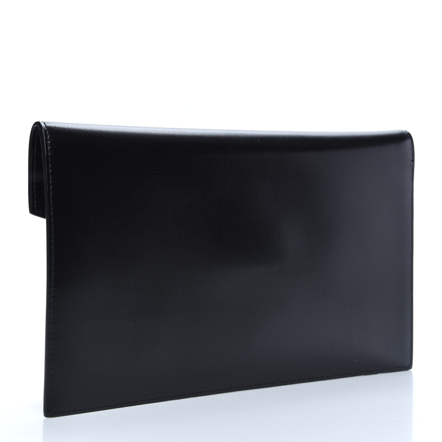 Saint Laurent Smooth Shiny Calfskin Monogram Uptown Pouch Black 3 of 6