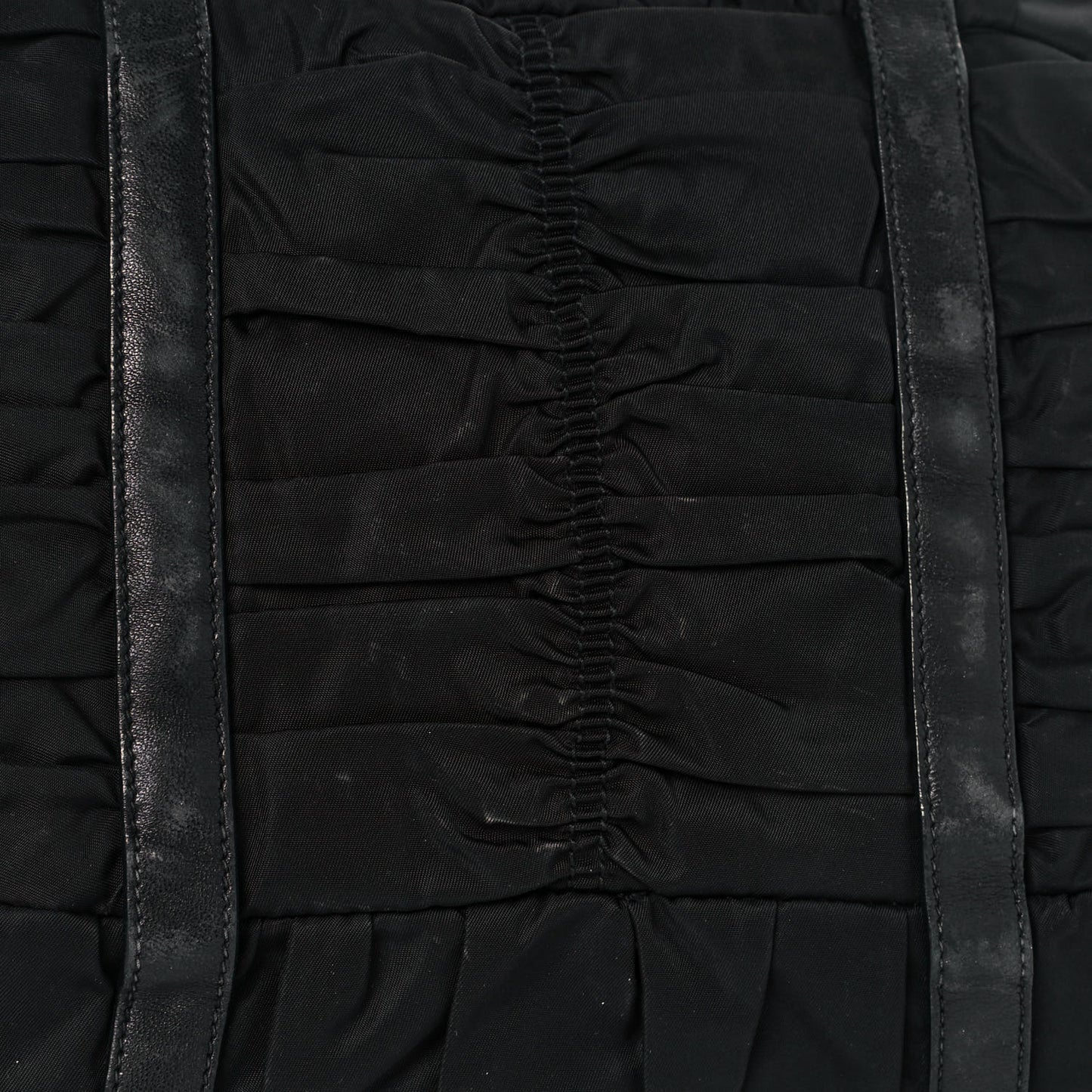 Tessuto Nylon Nappa Braided Gaufre Shopping Satchel Black