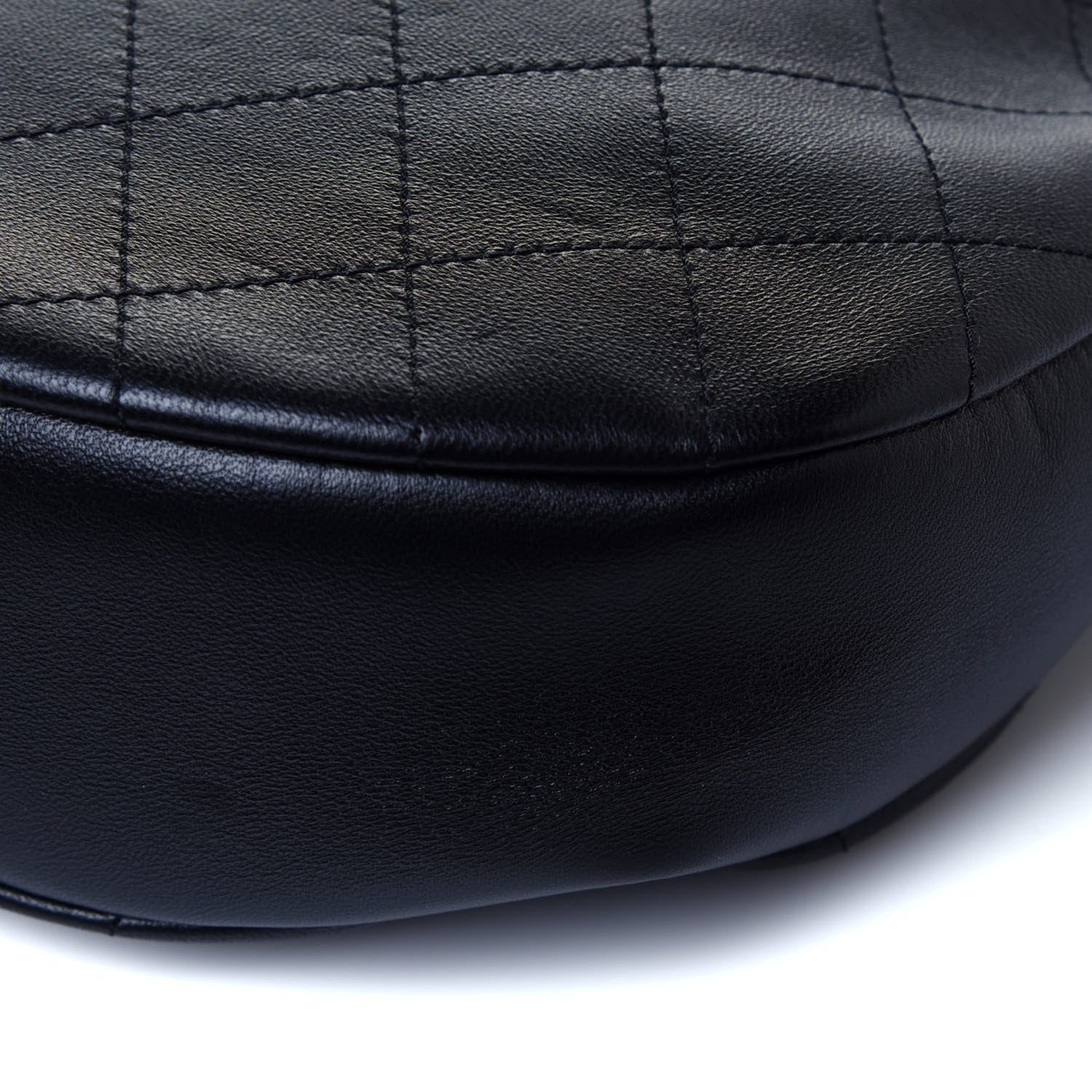 Chanel Lambskin Stitched Large Drawstring Bag Black 10 of 12
