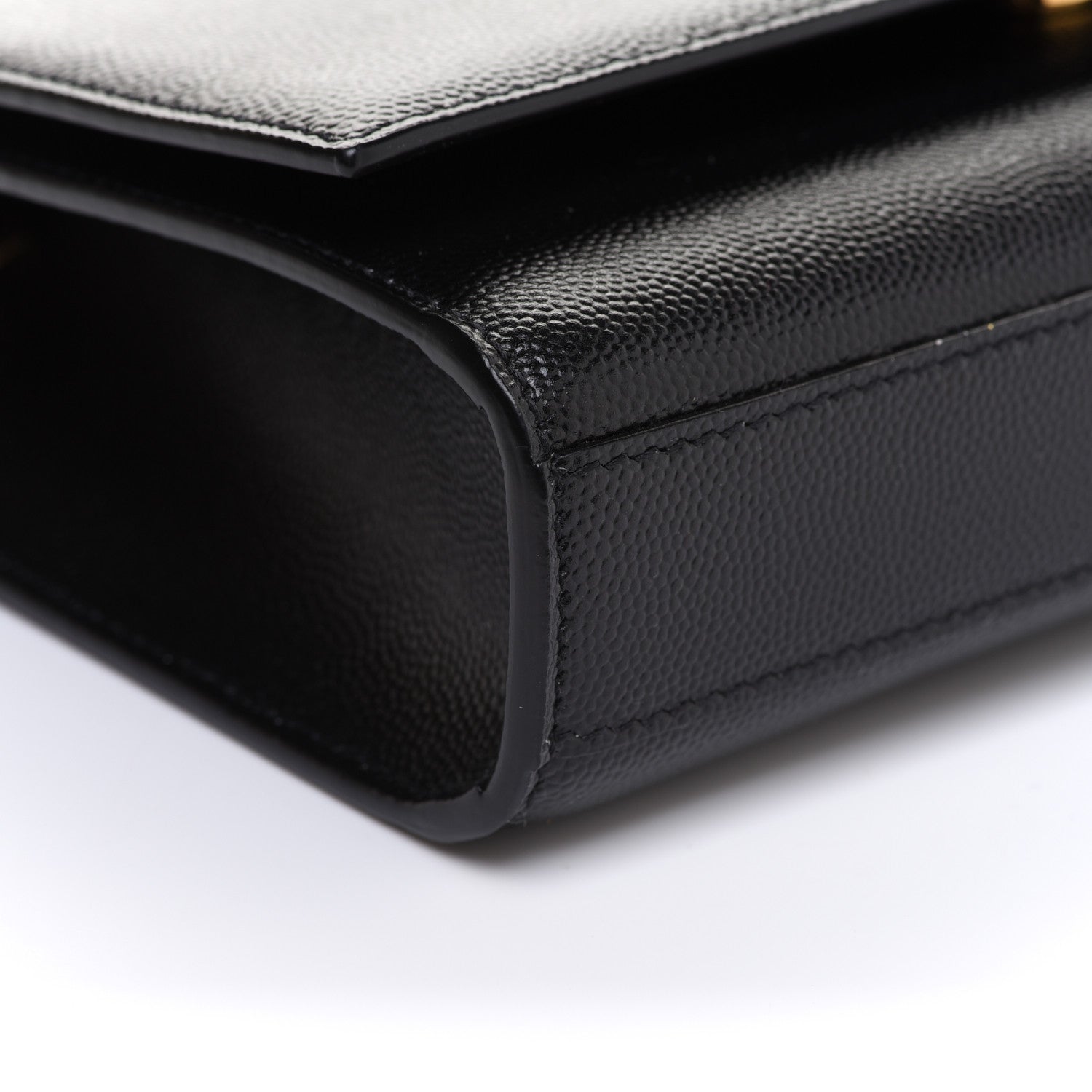 Saint Laurent Grain De Poudre Small Monogram Kate Satchel Black 9 of 10