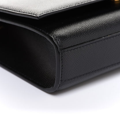Saint Laurent Grain De Poudre Small Monogram Kate Satchel Black 9 of 10