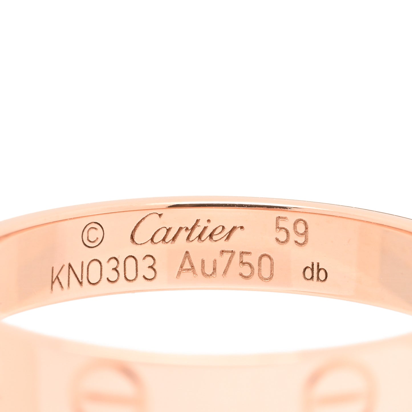 18K Pink Gold 3.5mm LOVE Wedding Band Ring 59 8.75