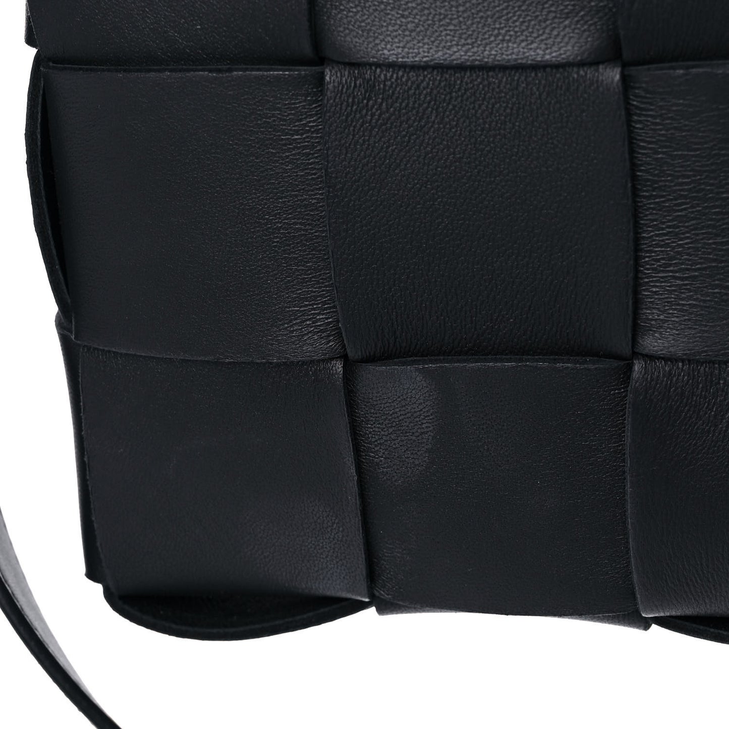 Lambskin Maxi Intrecciato Cassette Crossbody Bag Black