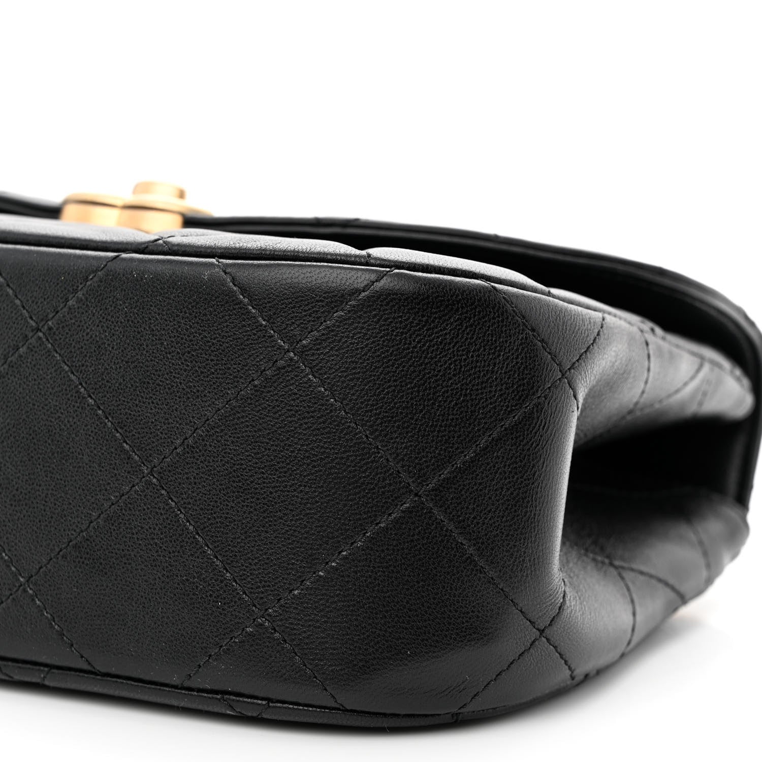 Chanel Lambskin Quilted Chain Messenger Bag Black 10 of 11