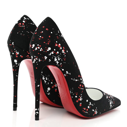 Christian Louboutin Toile Splash So Kate 120 Pumps 37 Black 4 of 8