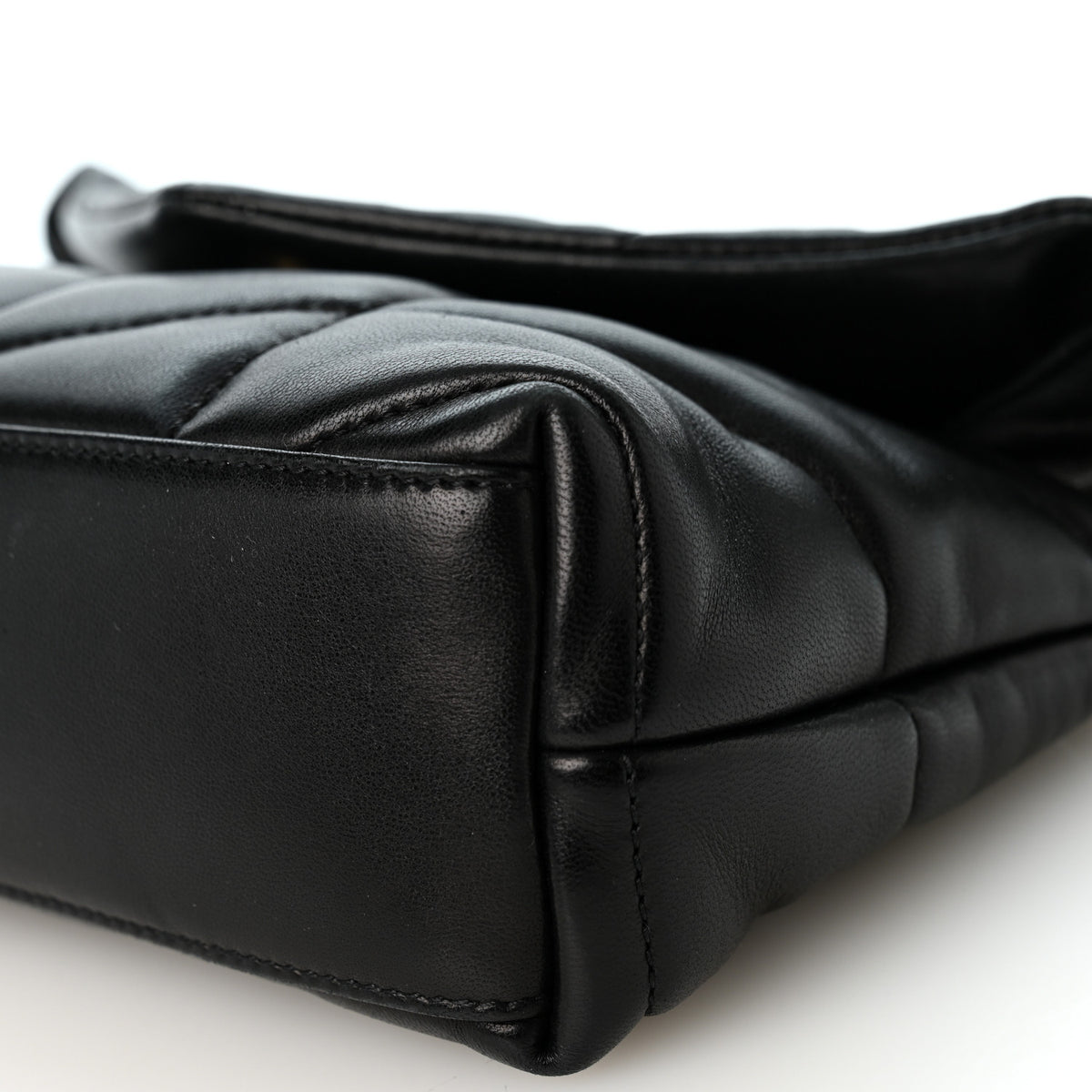 Lambskin Quilted Toy Loulou Puffer Monogram Chain Satchel Black