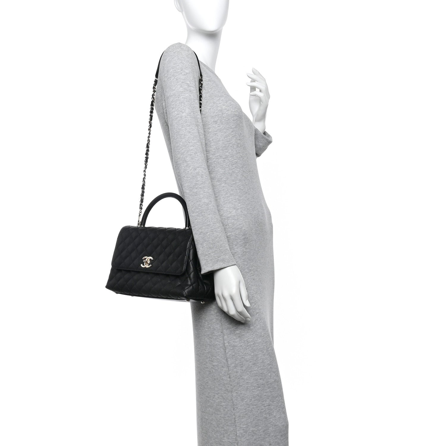 Chanel Caviar Quilted Small Coco Chain Handle Flap Black 2 of 10