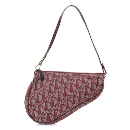 Christian Dior Monogram Mini Saddle Pochette Burgundy 1 of 12