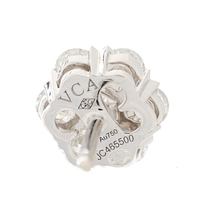 Van Cleef & Arpels 18K White Gold Diamond Fleurette Earrings 4 of 5