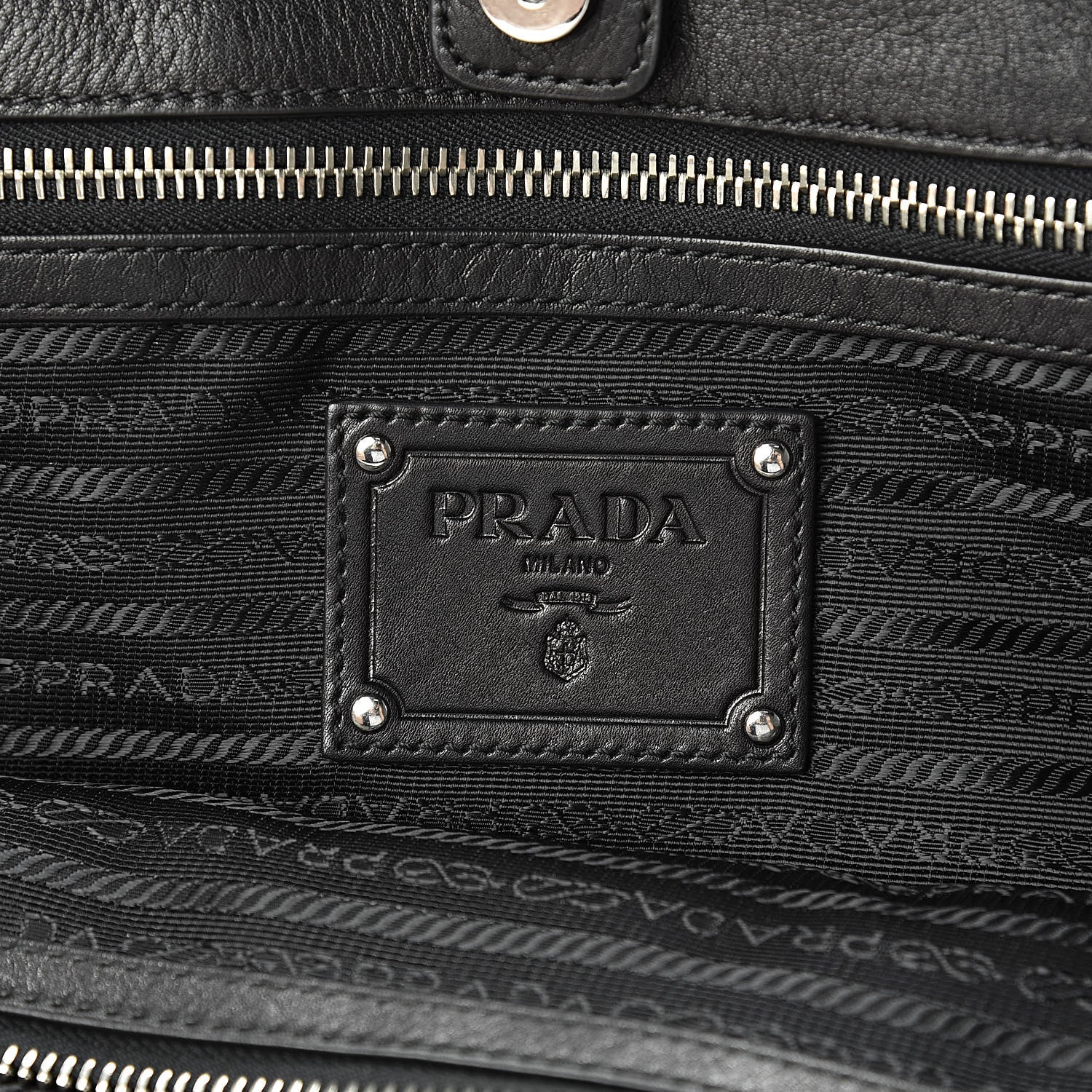Prada Tessuto Nylon Calfskin Chain Shoulder Bag Black 6 of 12
