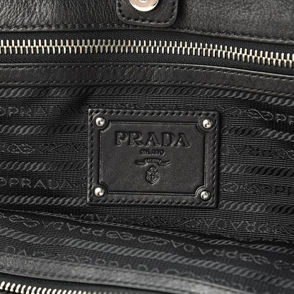 Prada Tessuto Nylon Calfskin Chain Shoulder Bag Black 6 of 12
