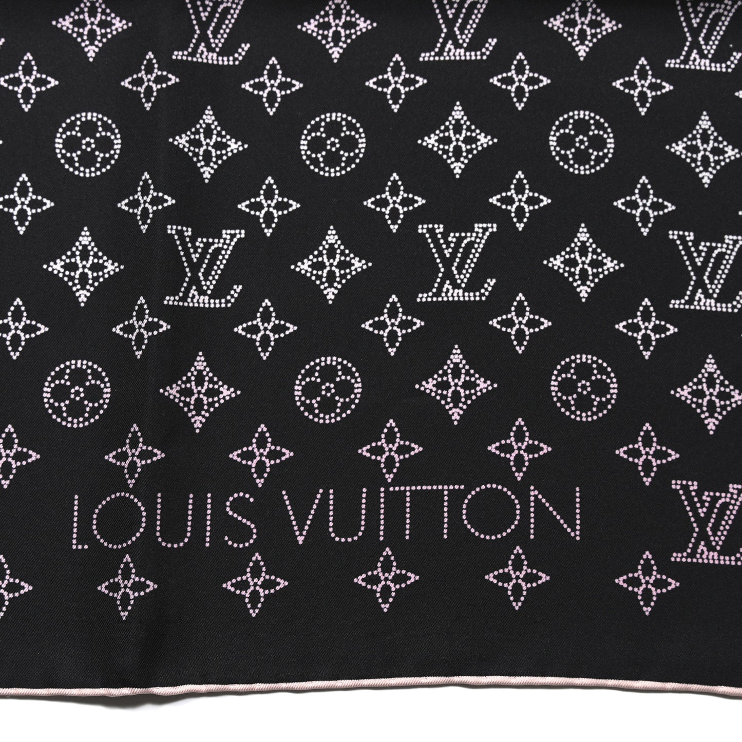 Silk Monogram LV Mahina Flight Square Scarf Black Pink