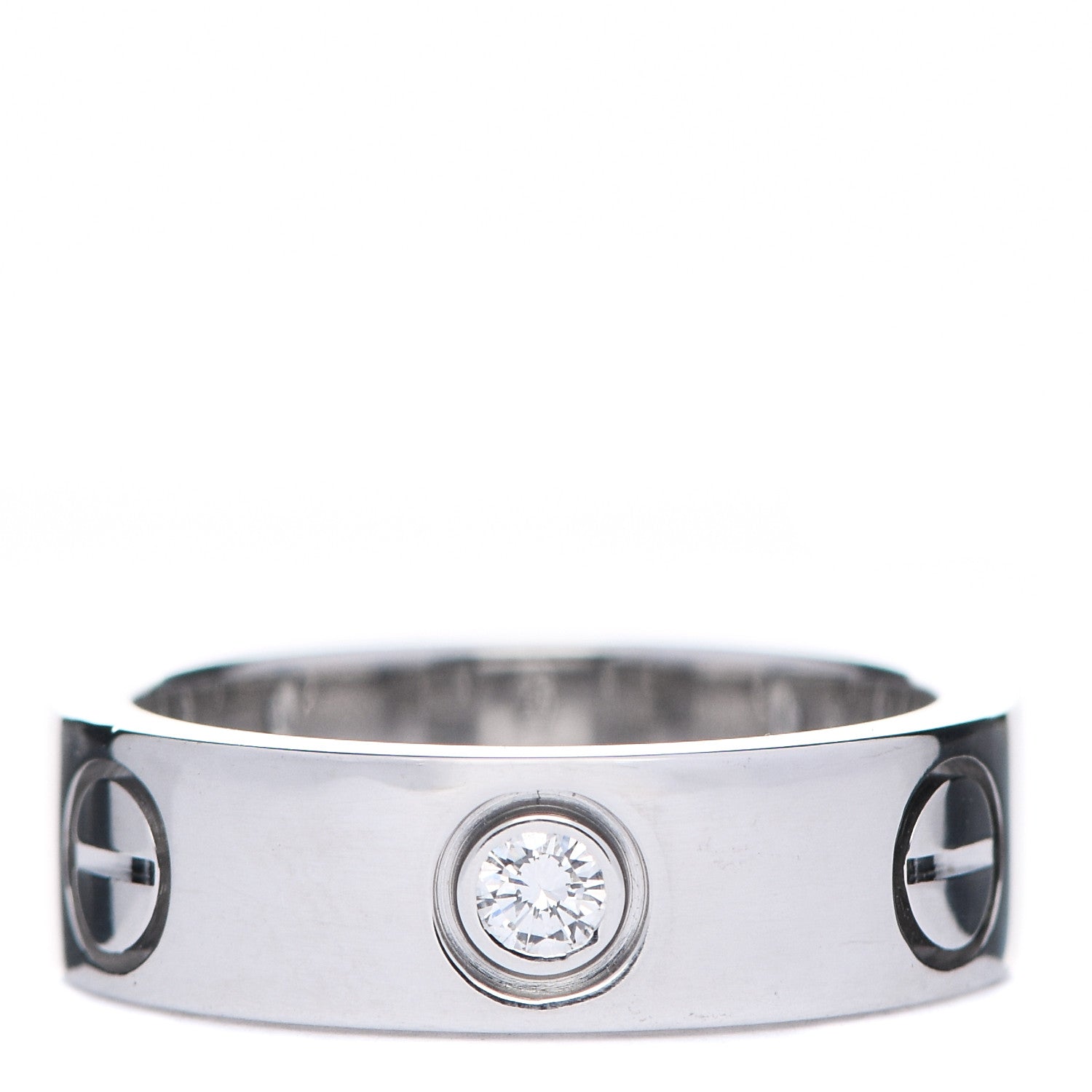Cartier 18K White Gold 3 Diamond 5.5mm LOVE Ring 49 5 3 of 7