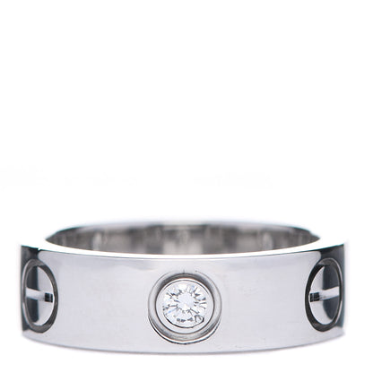 Cartier 18K White Gold 3 Diamond 5.5mm LOVE Ring 49 5 3 of 7