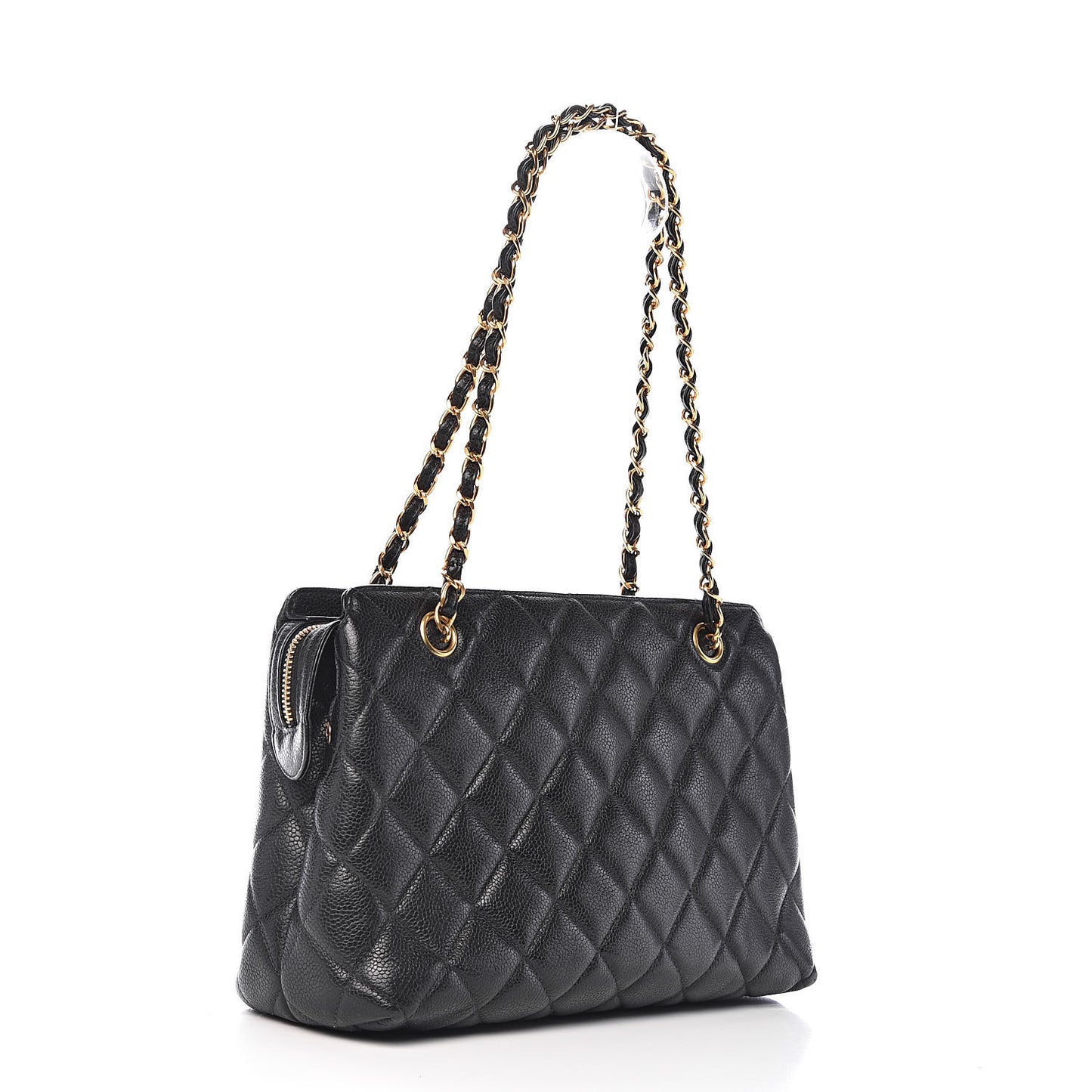 Caviar Quilted Shoulder Bag Black