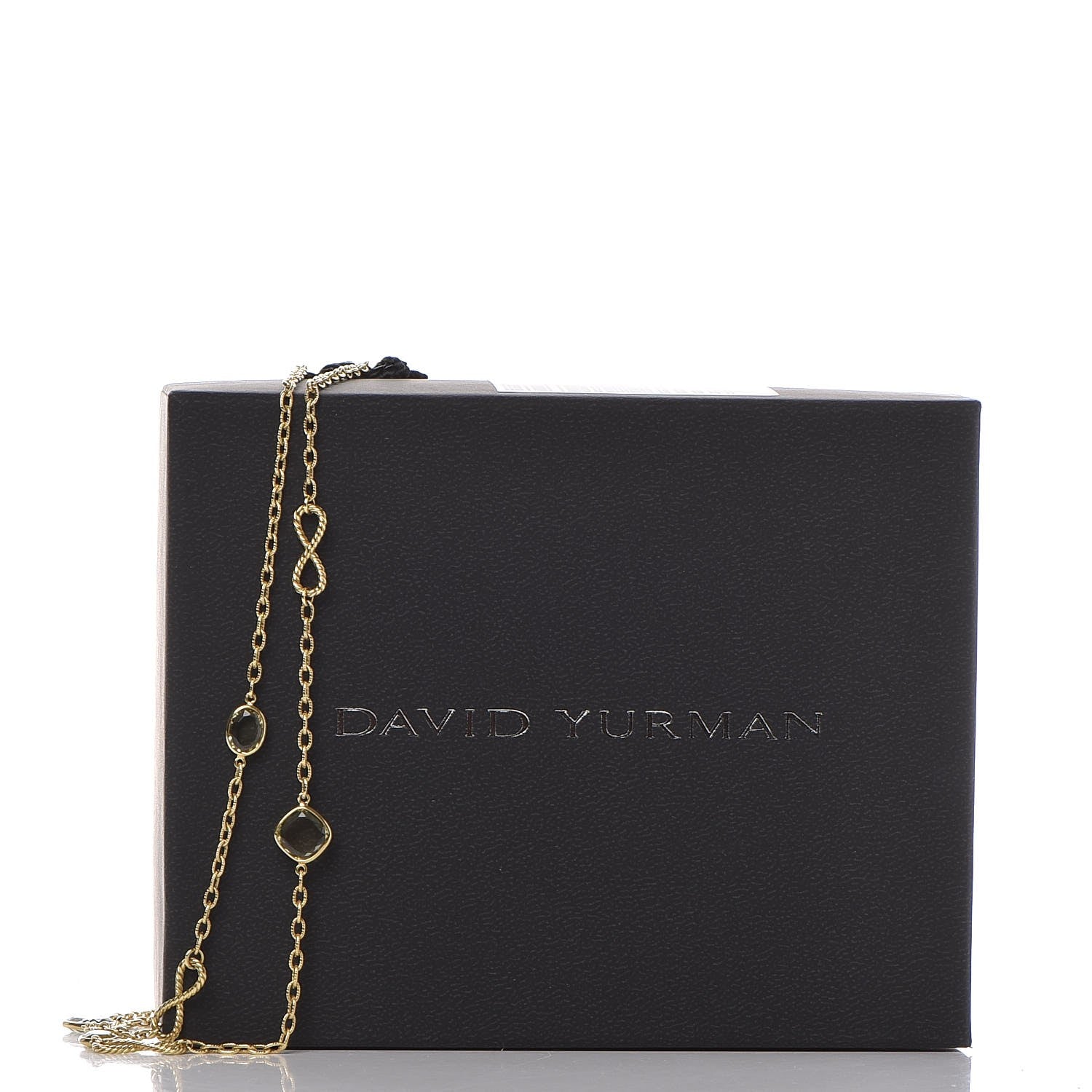 David Yurman 18K Yellow Gold Blue Topaz Prasiolite Infinity Station Necklace 6 of 6