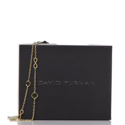 David Yurman 18K Yellow Gold Blue Topaz Prasiolite Infinity Station Necklace 6 of 6