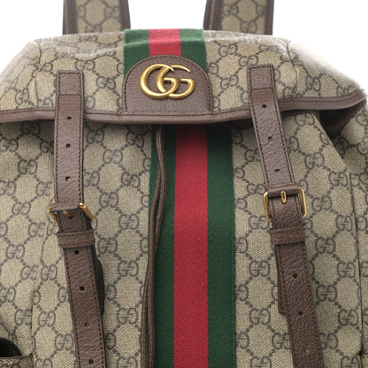 Gucci GG Supreme Monogram Medium Ophidia Double Buckle Backpack Brown 8 of 11