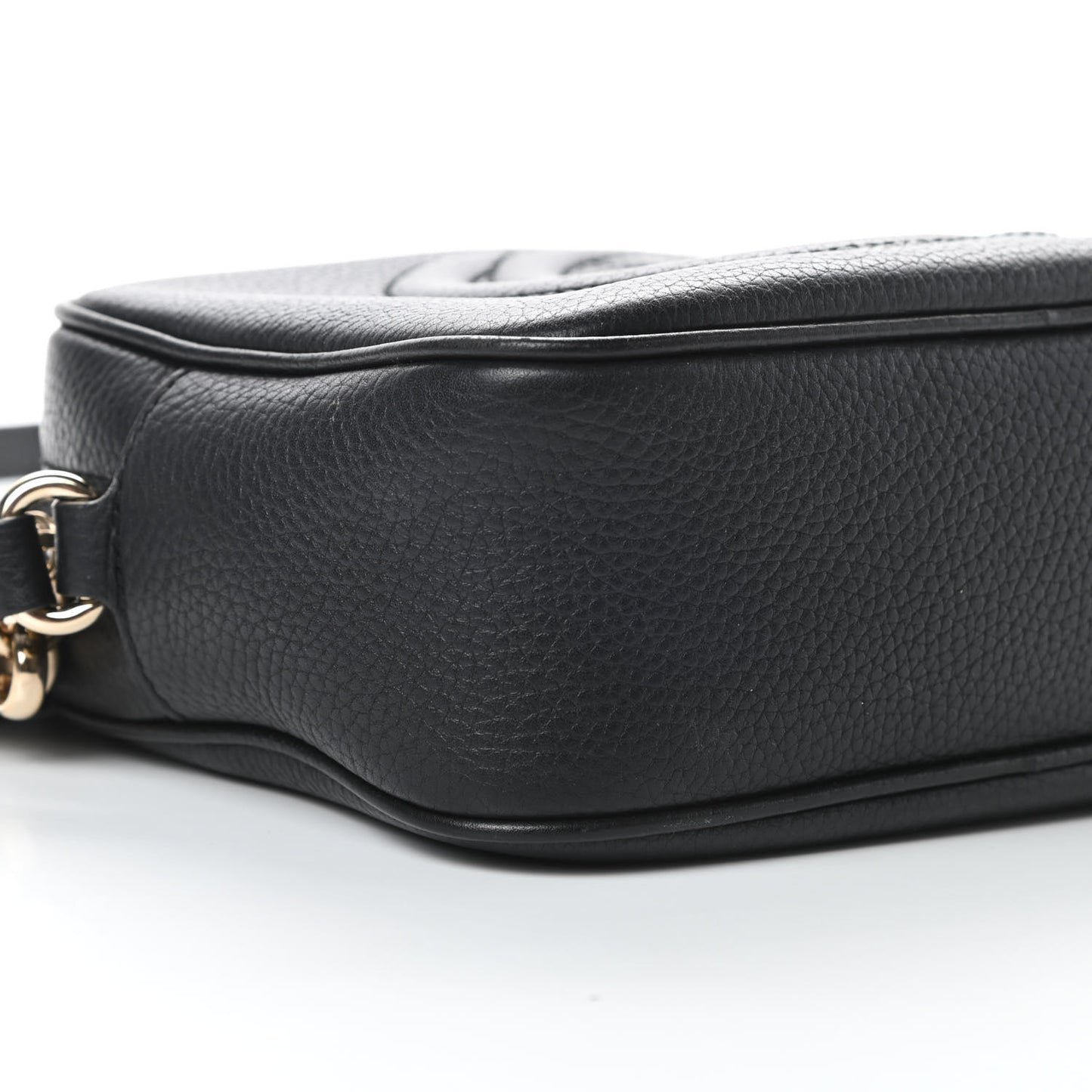 Pebbled Calfskin Small Soho Disco Bag Black