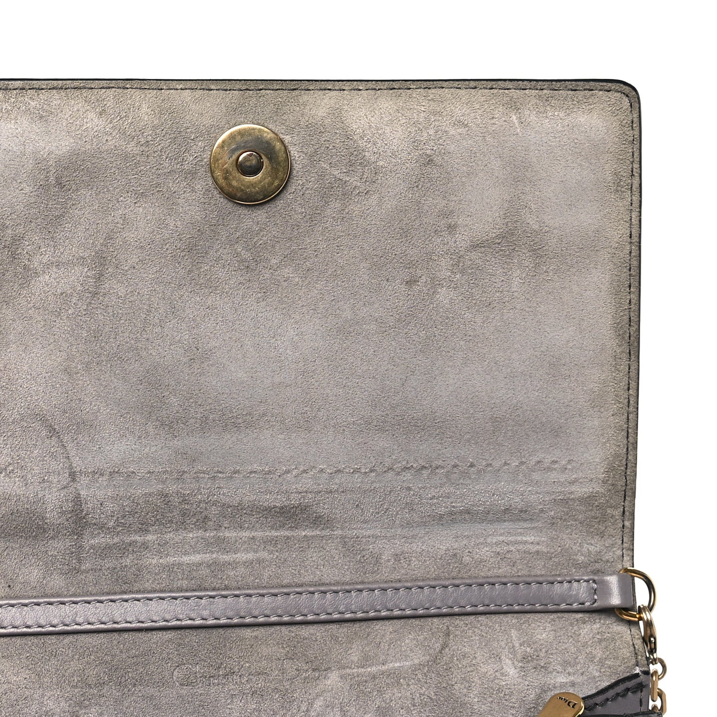 Calfskin J'Adior Wallet on Chain Pouch Grey