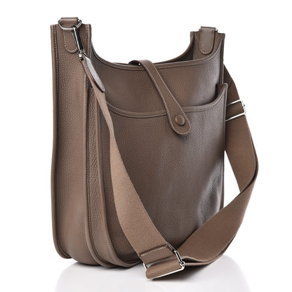 Hermes Taurillon Clemence Evelyne III PM Etoupe 3 of 11