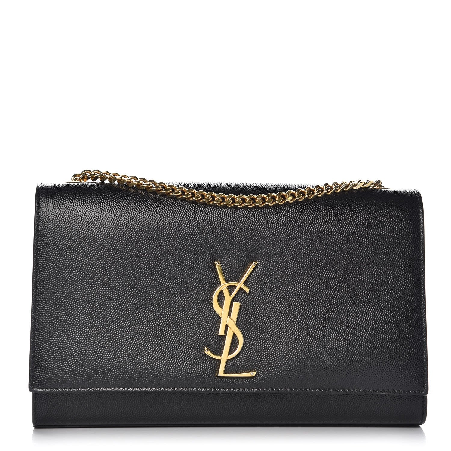 Saint Laurent Grain De Poudre Medium Classic Monogram Kate Satchel Black 1 of 7