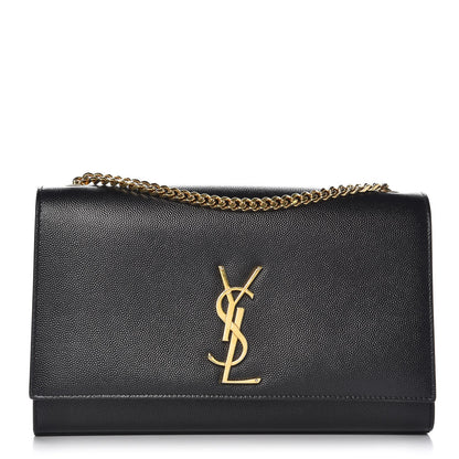 Saint Laurent Grain De Poudre Medium Classic Monogram Kate Satchel Black 1 of 7