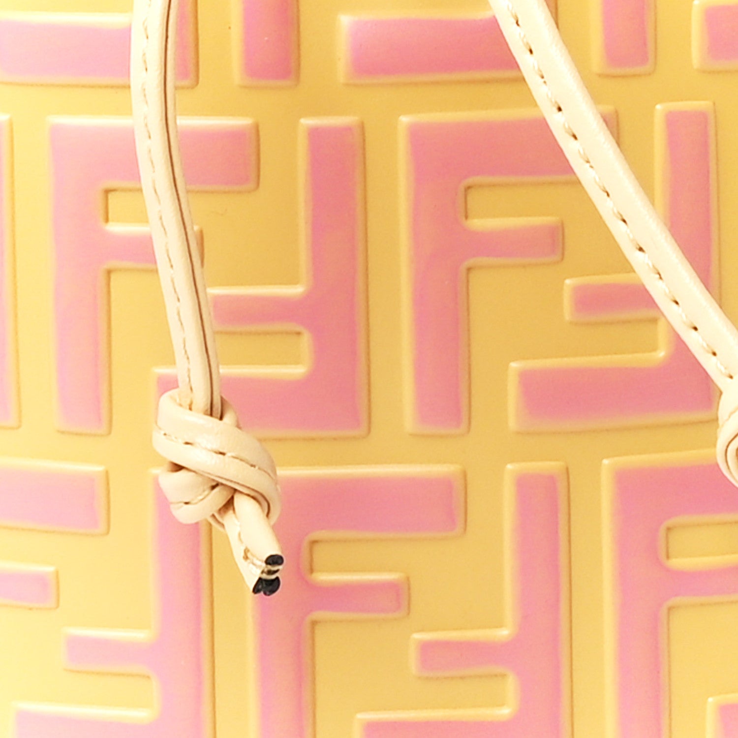 Fendi Vitello Liberty F is Fendi Bi-Color FF 1974 Embossed Mini Mon Tresor Bucket Bag Savana Lollypop 10 of 13