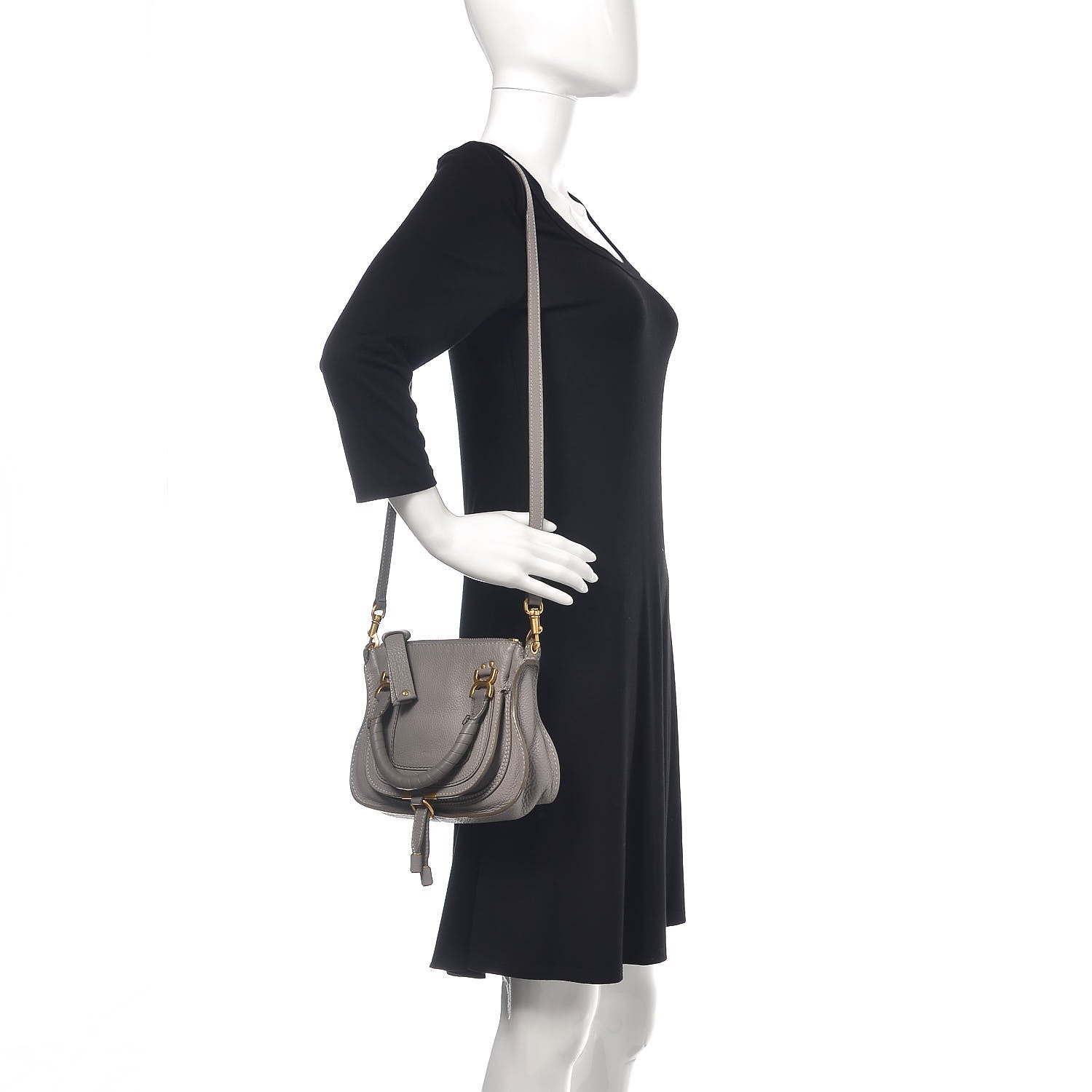 Chloe Calfskin Baby Marcie Satchel Cashmere Grey 2 of 9