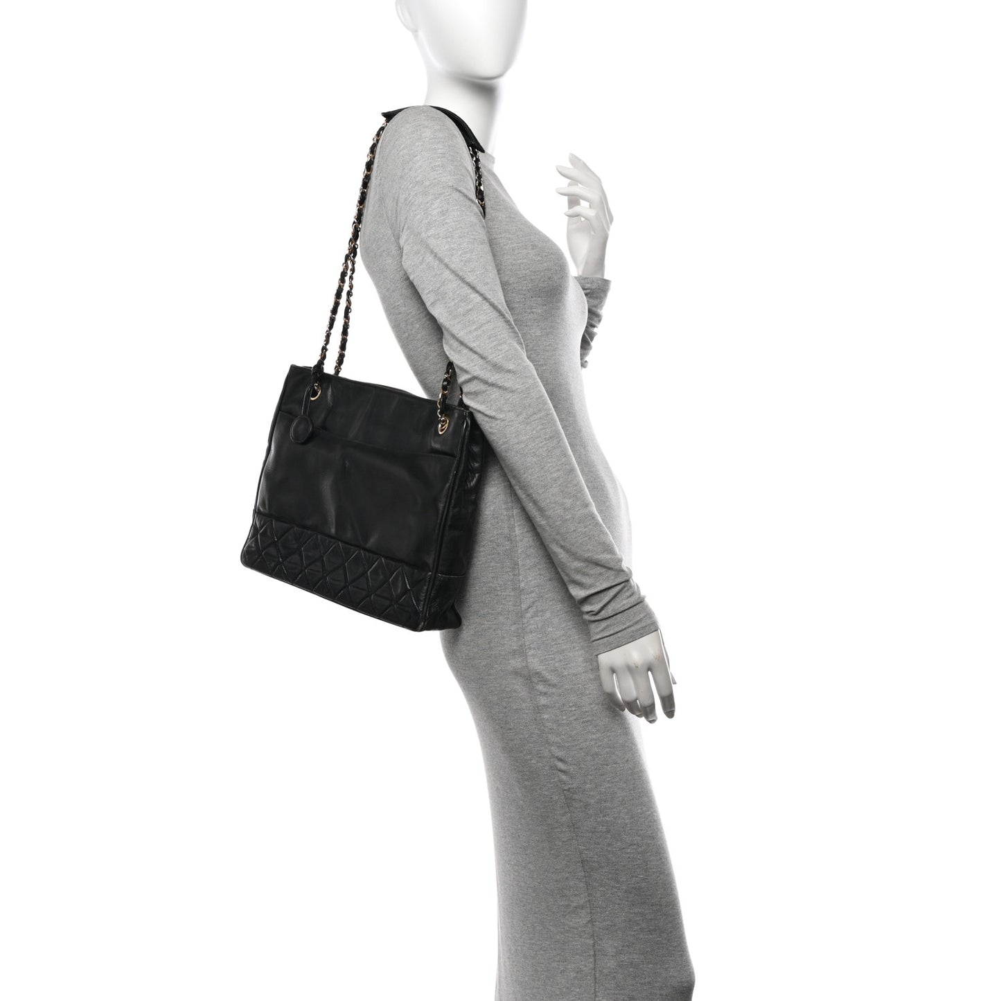 Lambskin Shopping Tote Black