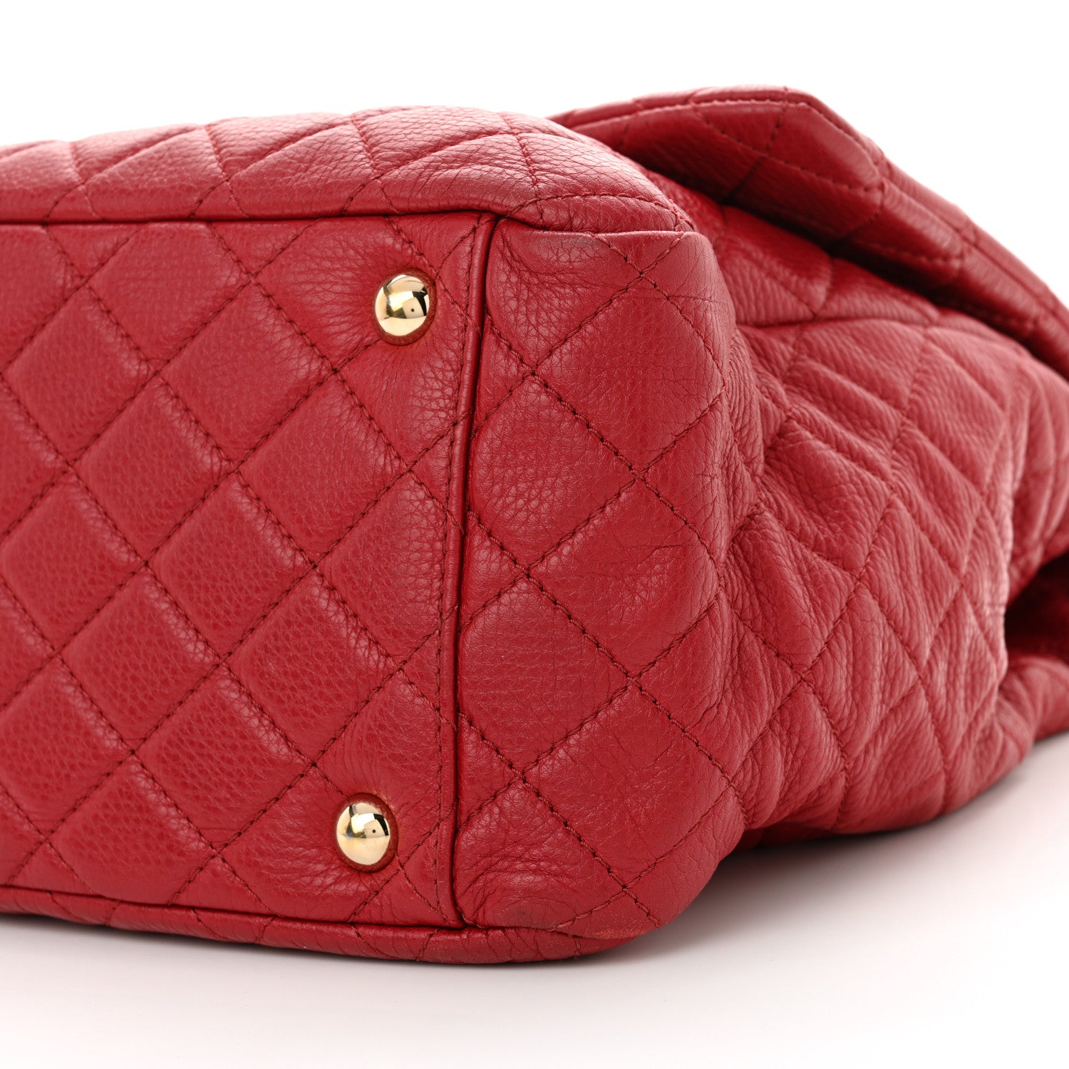 Chanel Calfskin Quilted XXL Travel Flap Bag Red 10 of 14