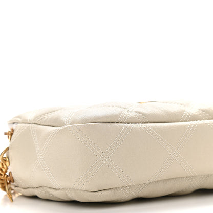 Saint Laurent Grained Lambskin Quilted Mini Becky Double Zip Bag Vintage White 9 of 11