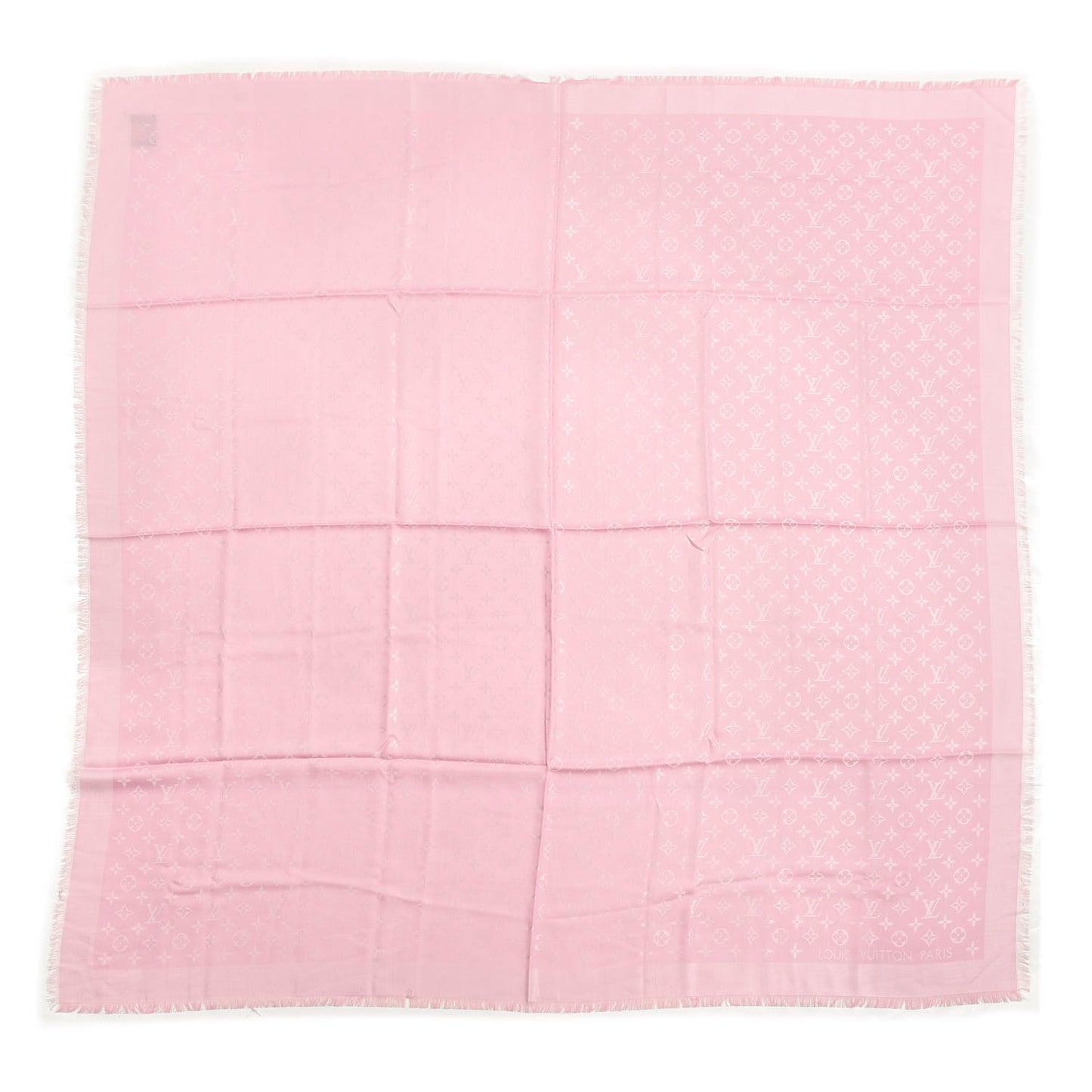 Silk Wool Monogram Shawl Rose Ballerine