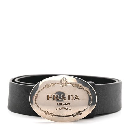 Prada Saffiano Buckle Belt 80 32 Black 1 of 7