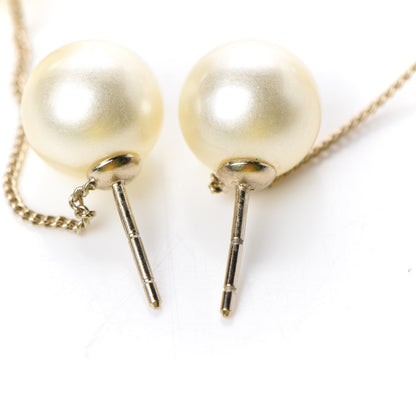 Chanel Pearl CC Chain Drop Earrings Gold 3 of 4