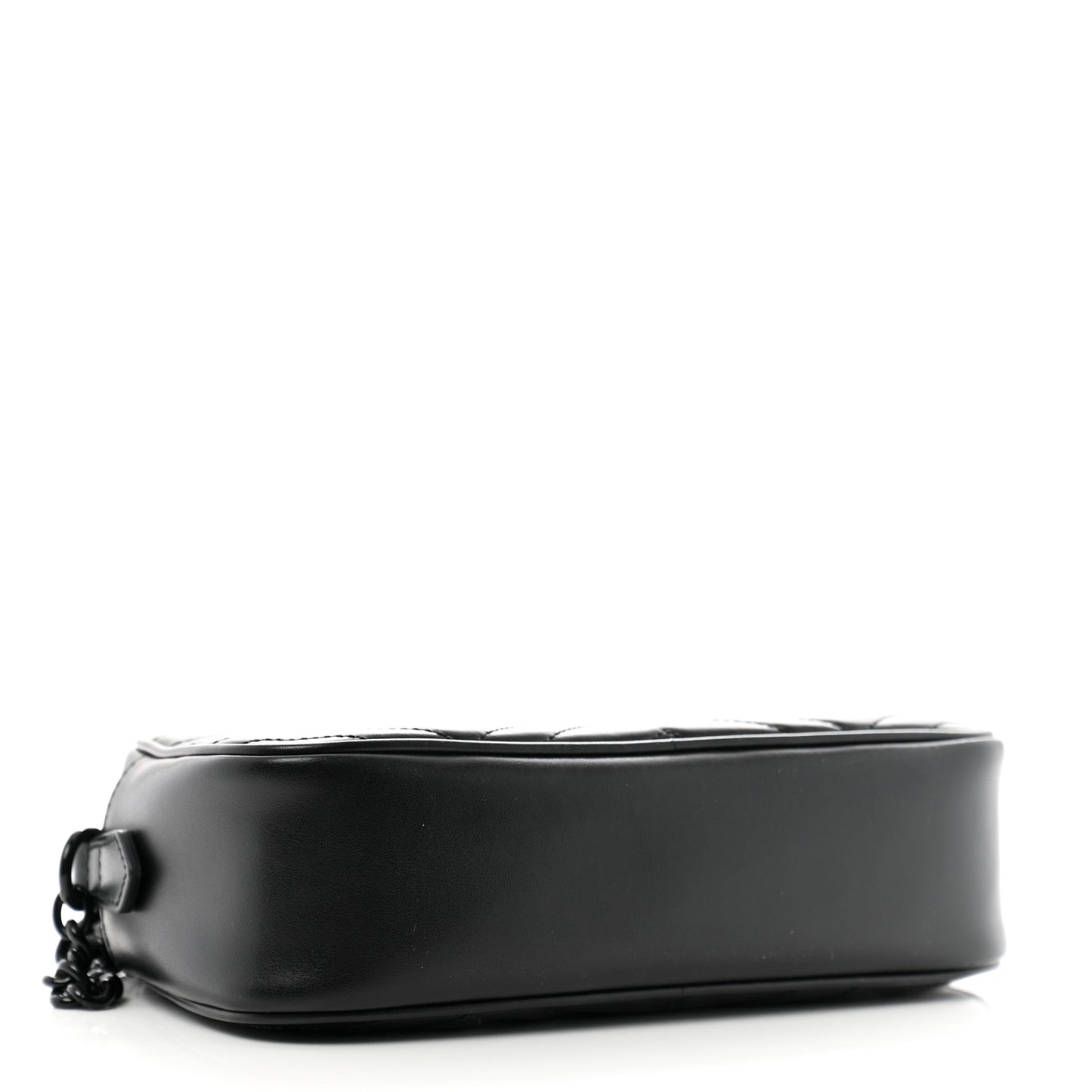 Calfskin Matelasse Monochrome Small GG Marmont Chain Shoulder Bag Black