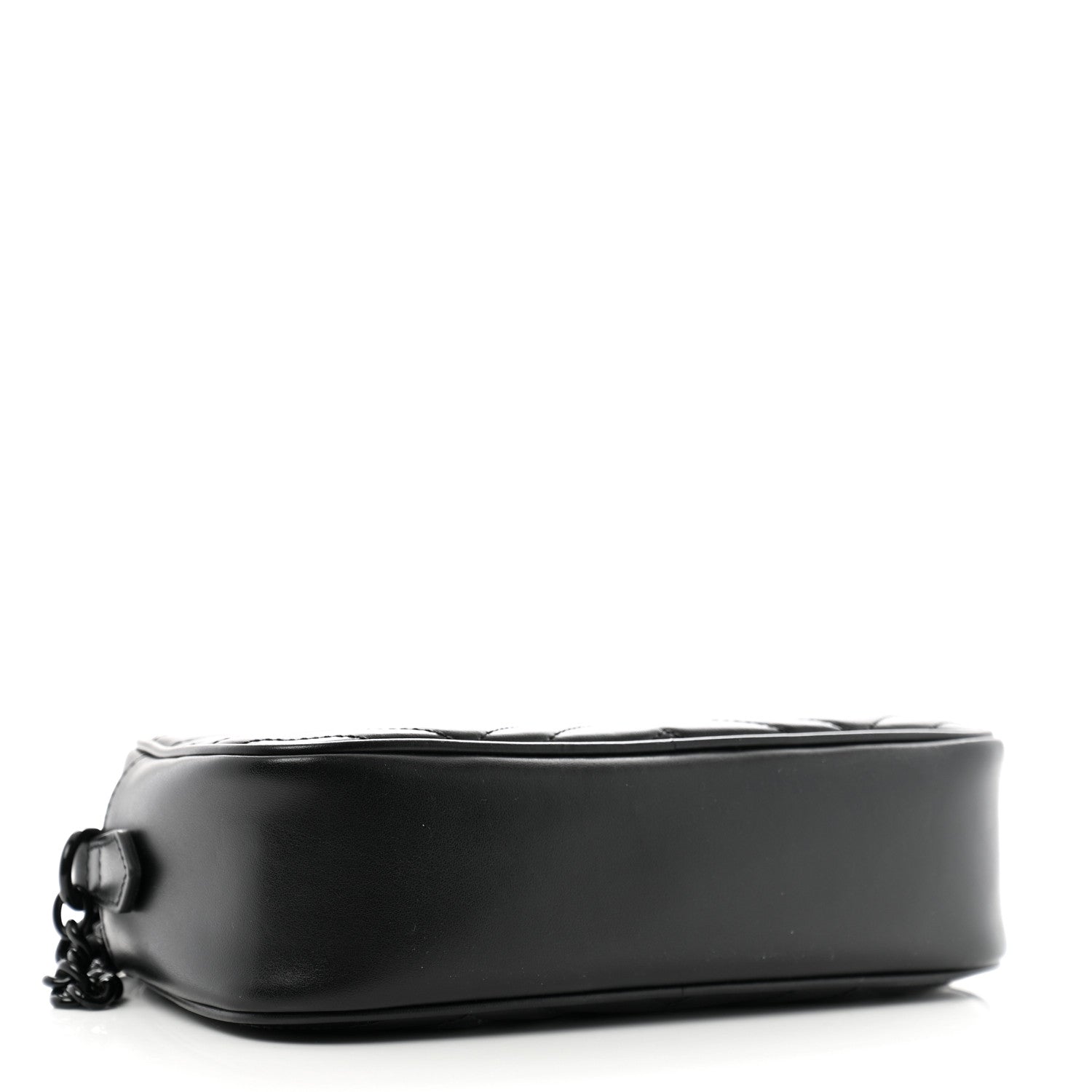 Gucci Calfskin Matelasse Monochrome Small GG Marmont Chain Shoulder Bag Black 4 of 11