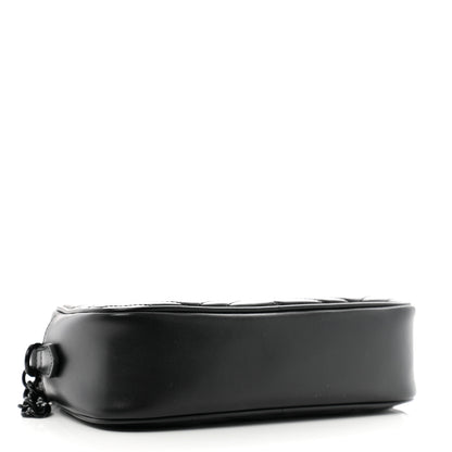 Gucci Calfskin Matelasse Monochrome Small GG Marmont Chain Shoulder Bag Black 4 of 11